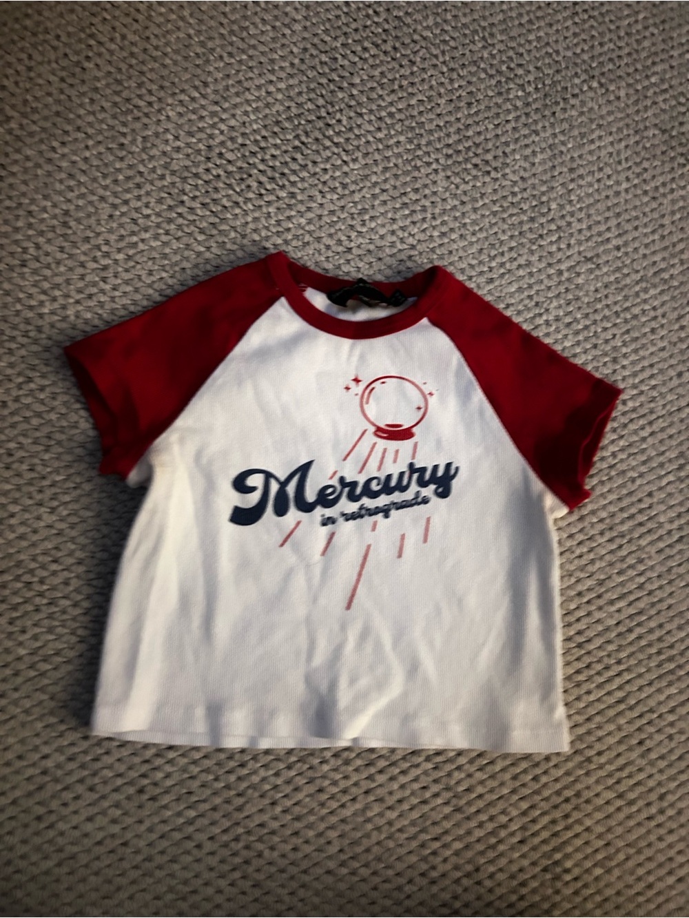 Mercury Graphic Raglan Tee - White with Red Sleeves